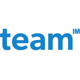 Blue text reads "team" with a trademark symbol on a white background.