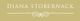 Text "Diana Stobernack" in Weiß auf beige Hintergrund mit dekorativem Element darunter.
