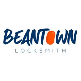 "Beantown Locksmith logo with 'BEAN' featuring an orange bean graphic."