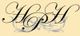 Verzierte Buchstaben "HPH" in schwarzer Kalligraphie auf beigem Hintergrund.