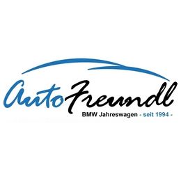 Logo von Auto-Freundl, BMW-Jahreswagen seit 1994, mit stilisiertem blauen Autodach.