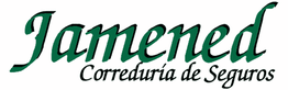 "Logo verde de Jamened Correduría de Seguros sobre fondo blanco."