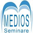 Logo mit stilisiertem blauen M, darüber "MEDIOS", darunter "Seminare".