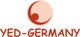 Ein abstraktes Logo in Rot mit Schriftzug "YED-Germany" unten.