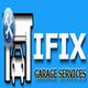 "Logo of IFIX Garage Services with a car and a wrench and screwdriver emblem on a blue background."