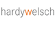 Grauer Text "hardywelsch" auf weißem Hintergrund, das "w" ist orange hervorgehoben.