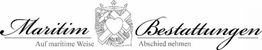 Logo "Maritim Bestattungen" mit einem Herzsymbol und Anker. Text: "Auf maritime Weise Abschied nehmen".
