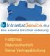 Logo von IntrastatService.eu mit Text: "Festpreis, Datensicherheit, Keine Vertragsbindung".