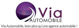 Logo de Via Automobile avec le slogan "Bien plus qu'une agence automobile !" sur fond blanc.