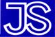 Weiße Buchstaben "JS" auf blauem Hintergrund.