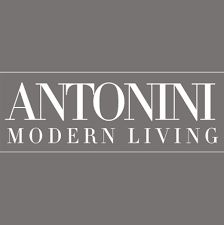 Logo with text "Antonini Modern Living" in white on a gray background.