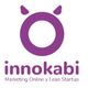 Logo de Innokabi, con un círculo morado y el texto “Marketing Online y Lean Startup”.