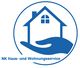 Logo: Ein Haus auf einer Hand mit dem Text "NK Haus- und Wohnungsservice" in Blau.