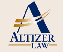 Blue and gold "Altizer Law" logo with a stylized letter A and swoosh design.