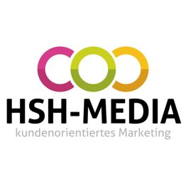 Logo von HSH-MEDIA mit dem Slogan "kundenorientiertes Marketing" und bunten Kreisen oben.