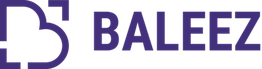 Logo violet avec le texte "BALEEZ" et une icône stylisée à gauche.
