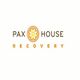 Logo of Pax House Recovery with an orange circular design in the center.