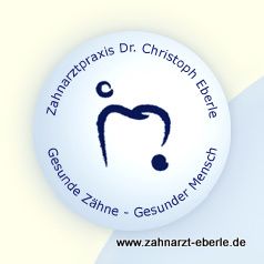Logo der Zahnarztpraxis Dr. Christoph Eberle, mit Schriftzug "Gesunde Zähne - Gesunder Mensch".