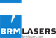 Logo van BRM Lasers met blauwe en zwarte tekst, website URL: brmlasers.com.