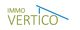 Logo mit dem Text "IMMO VERTICO" und einem stilisierten blauen Dach über den Buchstaben.