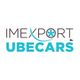 Logotipo de Imexport Ubecars SL, con texto en negro y azul celeste.