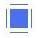 Blaues Quadrat in der Mitte, umrahmt von zwei schwarzen Linien an der Seite.