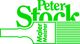 Grünes Logo mit Schriftzug "Peter Stock Maler Meister" und Pinselgrafik.