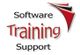 Text: "Software Training Support" mit roten, schwarzen Dreiecken.