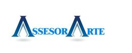 Logo con texto "Assessor Arte" en azul con letras estilizadas.