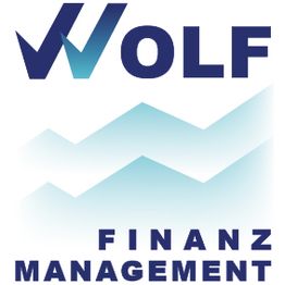 Logo von Wolf Finanz Management mit stilisiertem Graphen.
