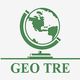 Logo verde di un mappamondo con testo "GEO TRE" su sfondo bianco.