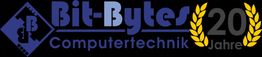 Logo von Bit-Bytes Computertechnik zum 20-jährigen Jubiläum, mit Lorbeerkränzen.