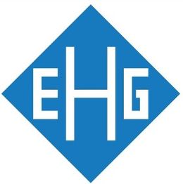 Blaues Rautensymbol mit den weißen Buchstaben E, H und G in der Mitte.