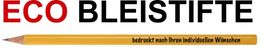 Text: ECO BLEISTIFTE, Bleistift mit Schrift "bedruckt nach Ihren individuellen Wünschen".