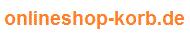 Text „onlineshop-korb.de“ in orange auf weißem Hintergrund.