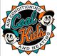 Logo with retro cartoon faces and text: "Cool Kids Air Conditioning and Heating."