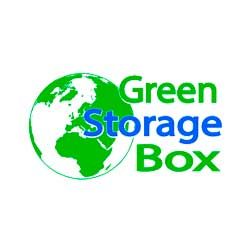 Logo con texto "Green Storage Box" y un globo terráqueo verde a la izquierda.