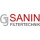 Logo der Firma "Sanin Filtertechnik" mit grauem und rotem Text auf weißem Hintergrund.