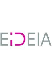 Logo de EIDEIA con letras grises y una "D" estilizada en color rosa.