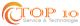 Logo mit Schriftzug "TOP 10 Service & Technologie" in Orange und Grau.