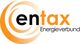 Logo mit orangefarbenem Kreis und Schriftzug "entax Energieverbund" in Schwarz und Orange.