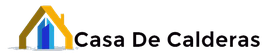 Logotipo de Casa De Calderas con un icono de casa y texto a la derecha.