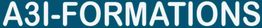 Texte blanc "A3I-FORMATIONS" sur fond bleu.