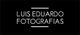 Texto branco em fundo preto: "Luis Eduardo Fotografias", com linhas horizontais acima e abaixo.