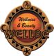 Kreisförmiges Logo mit "Wellness & Beauty Wellbe" in der Mitte und dekorativen Mustern.