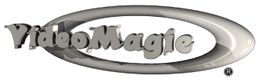 Logo mit dem Text "VideoMagie" in einer ovalen Form.