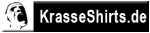 Logo mit stilisiertem Gesicht und Text "KrasseShirts.de" auf schwarzem Hintergrund.