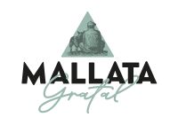 Logotipo de Mallata Gratal con ilustración de un pastor y una vaca en un triángulo verde.