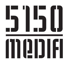 Schwarz-weiße Grafik mit den Worten "5150 MEDIA" in blockartiger Schrift.