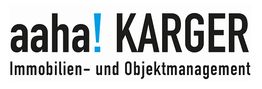 Logo mit Text: "aaha! KARGER Immobilien- und Objektmanagement".